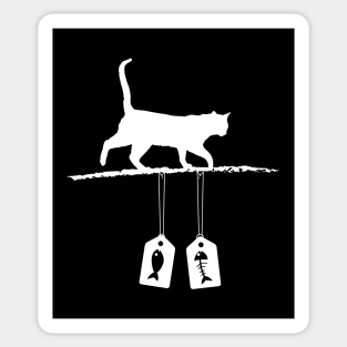 Cat silhouette-Fish Sale tags-Love cats Sticker